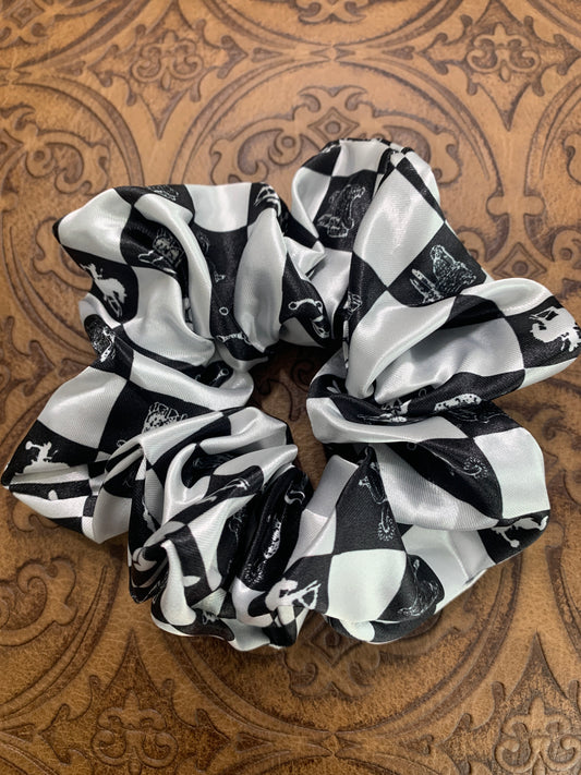 Bull Riding Checkered Scrunchie
