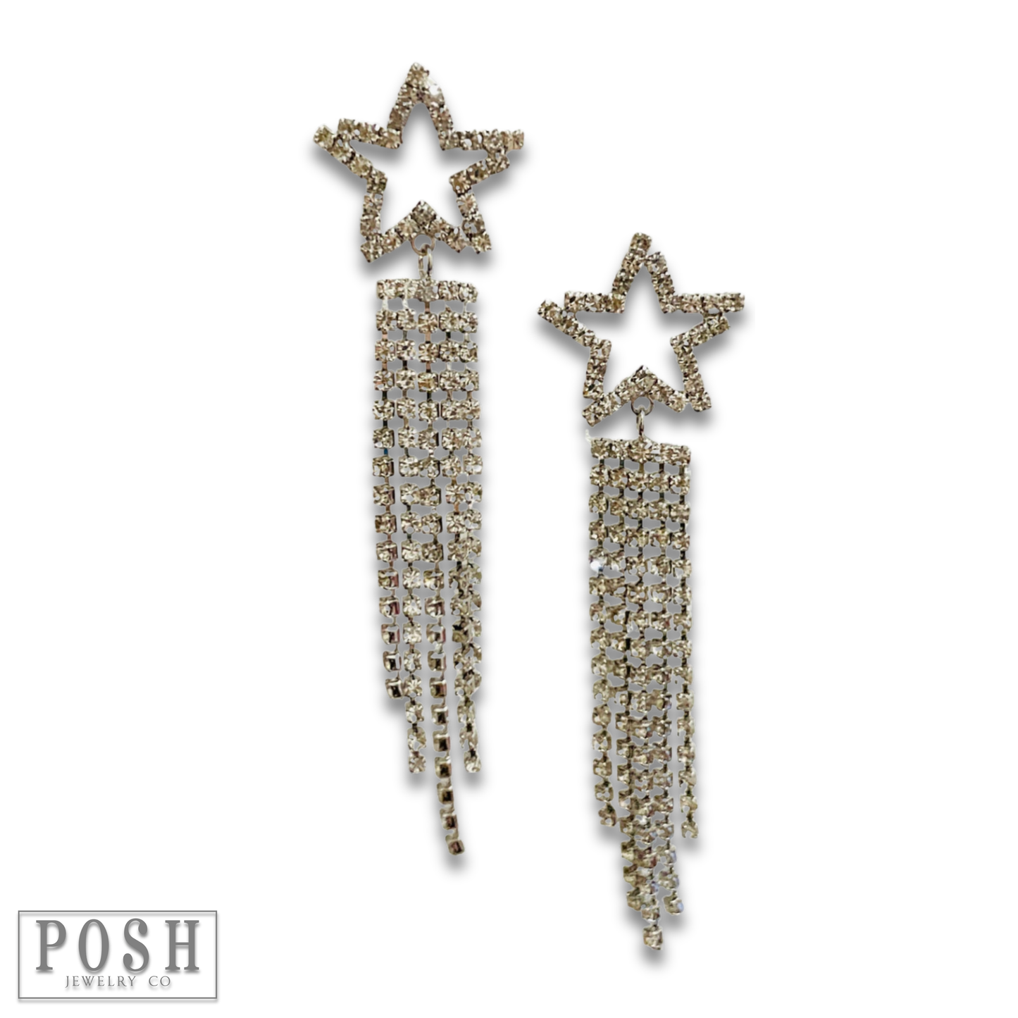 Rhinestone Star Post Earrings