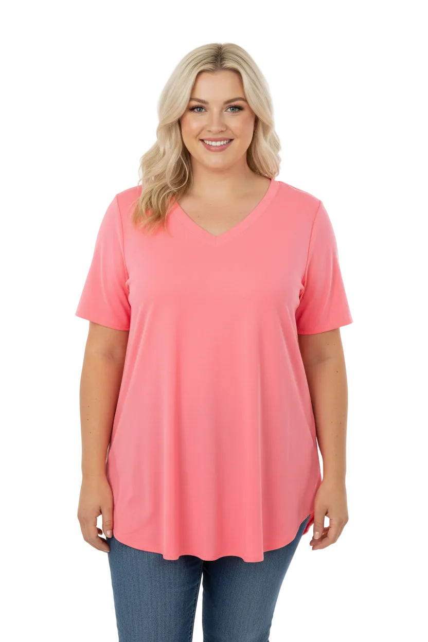 Zenana Neon Pink HiLow Top