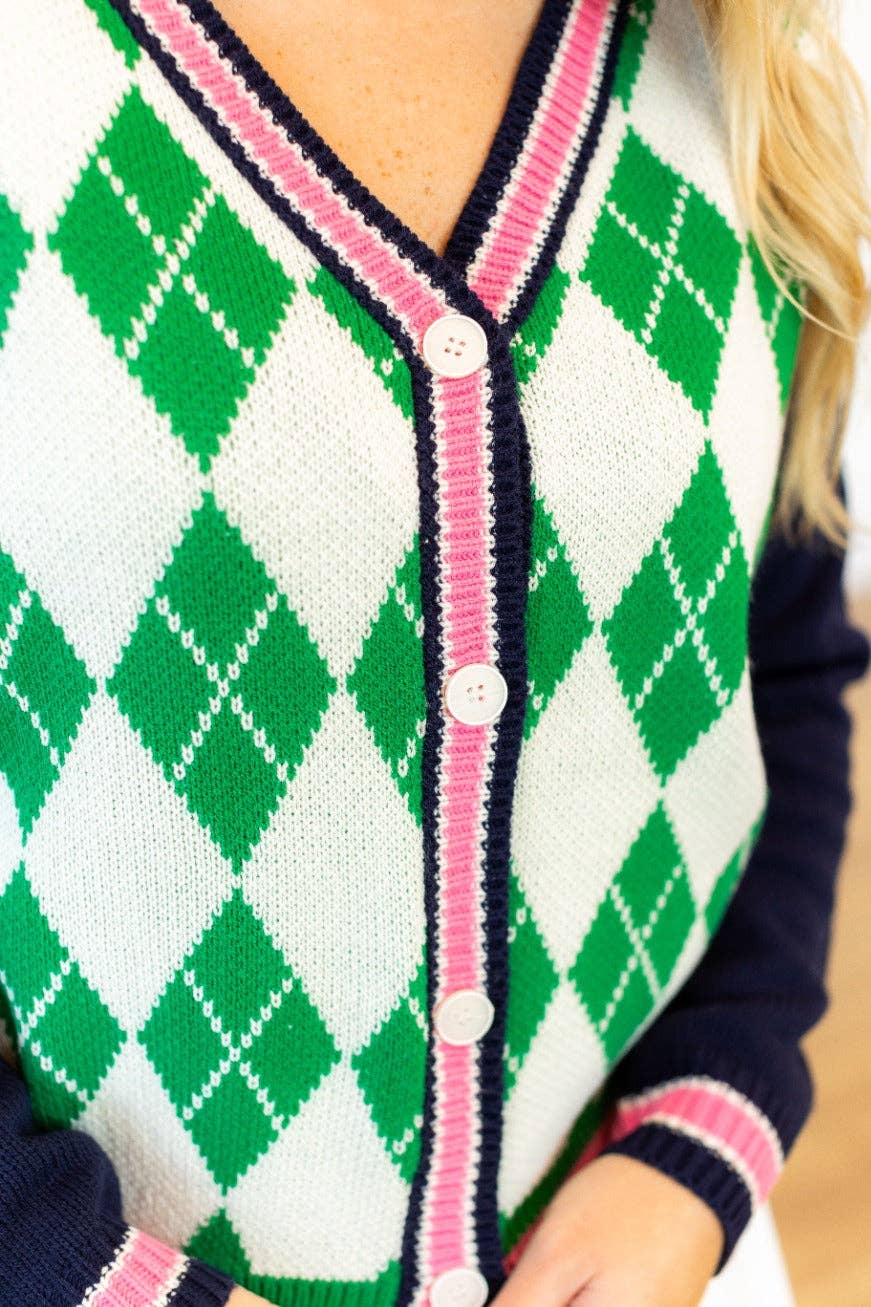 Women's Argyle Cardigan Sweater