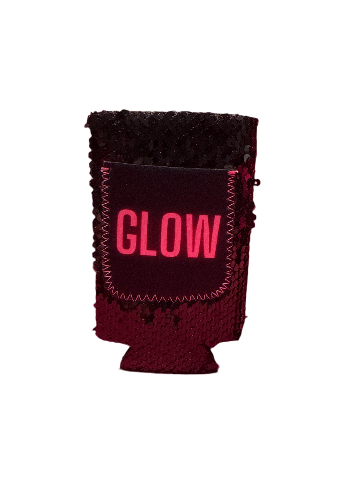 Glow Black Sequin Slim Can Cooler