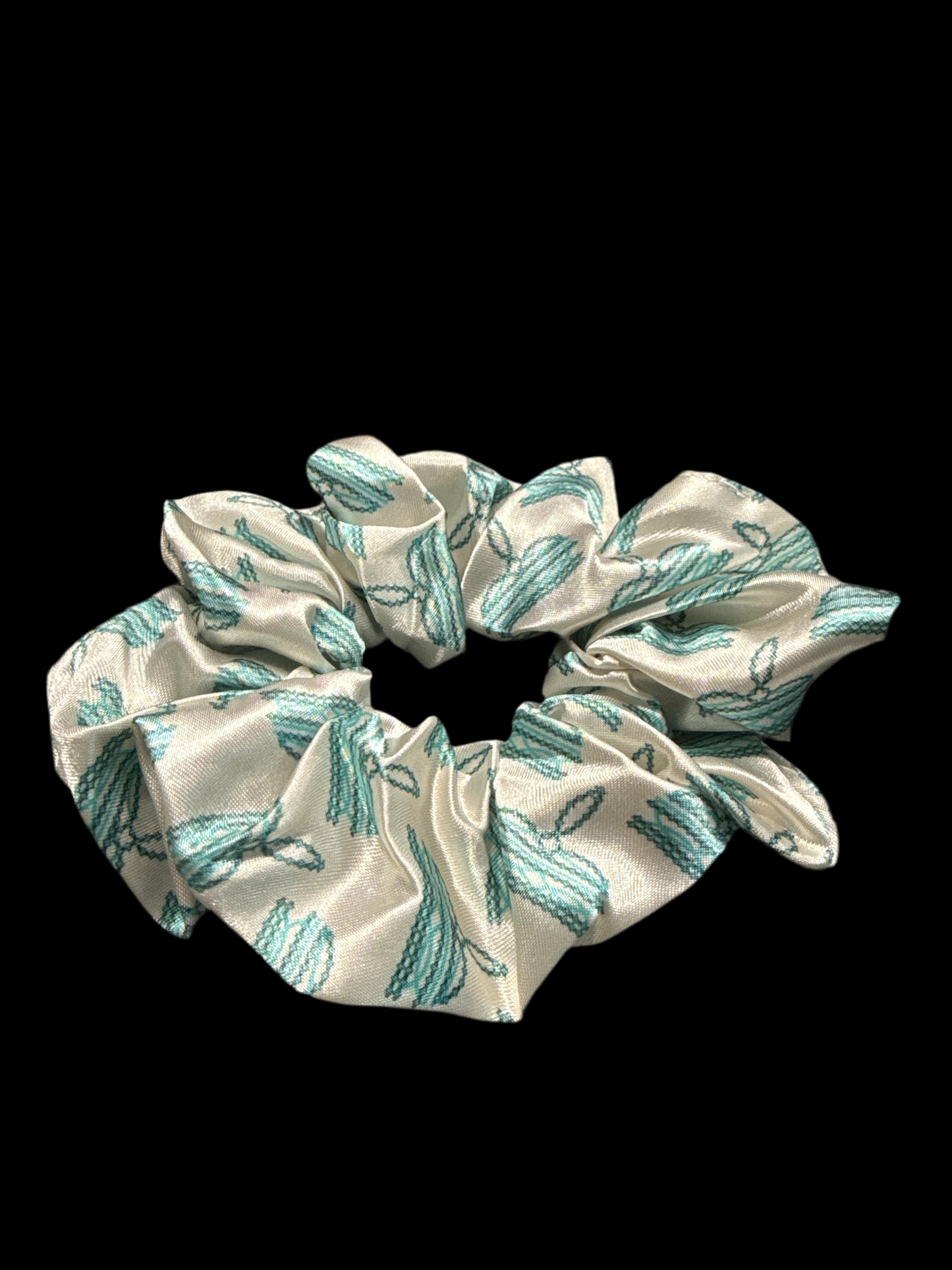 Turquoise Boot stitch Hair Scrunchie