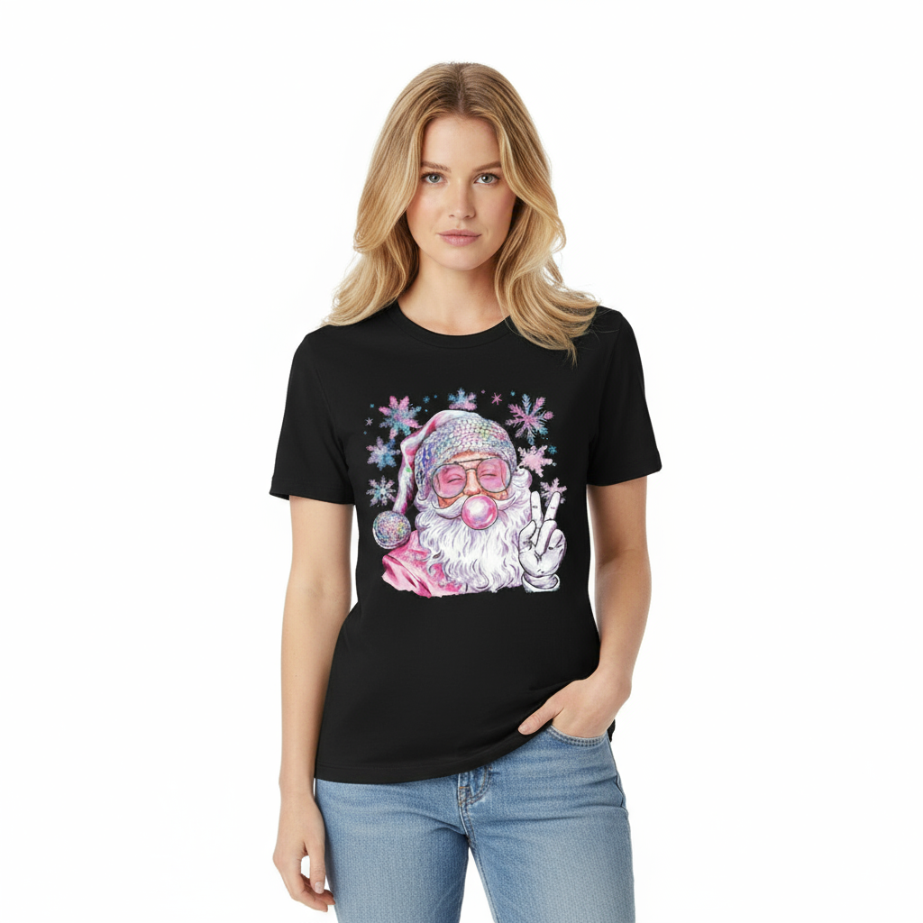 Disco Santa Christmas Graphic Tshirt