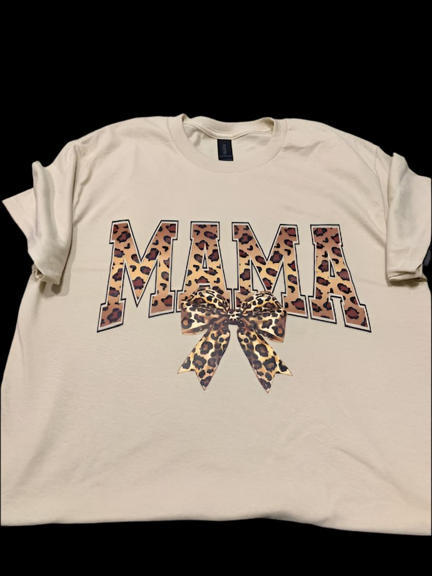 MAMA Leopard Graphic T-Shirt