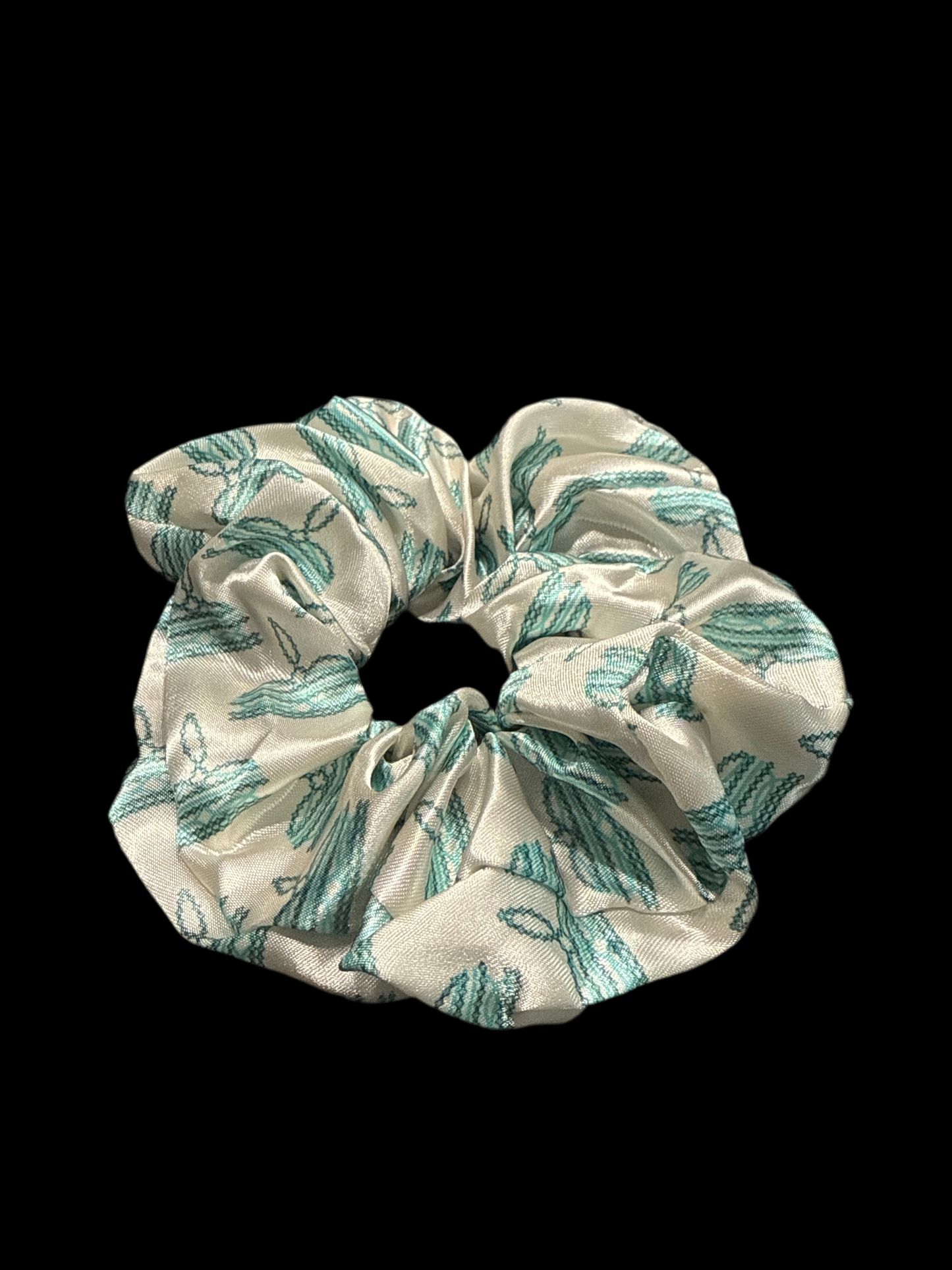 Turquoise Boot stitch Hair Scrunchie