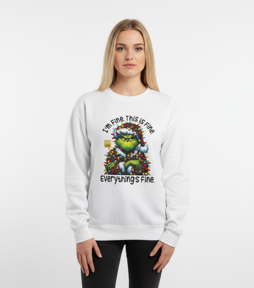 I’m Fine Christmas Graphic Sweatshirt