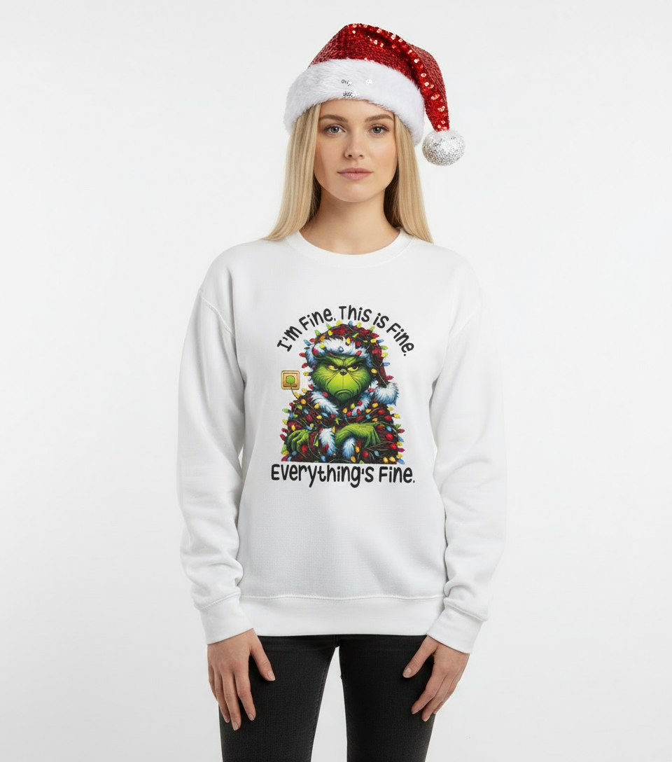 I’m Fine Christmas Graphic Sweatshirt