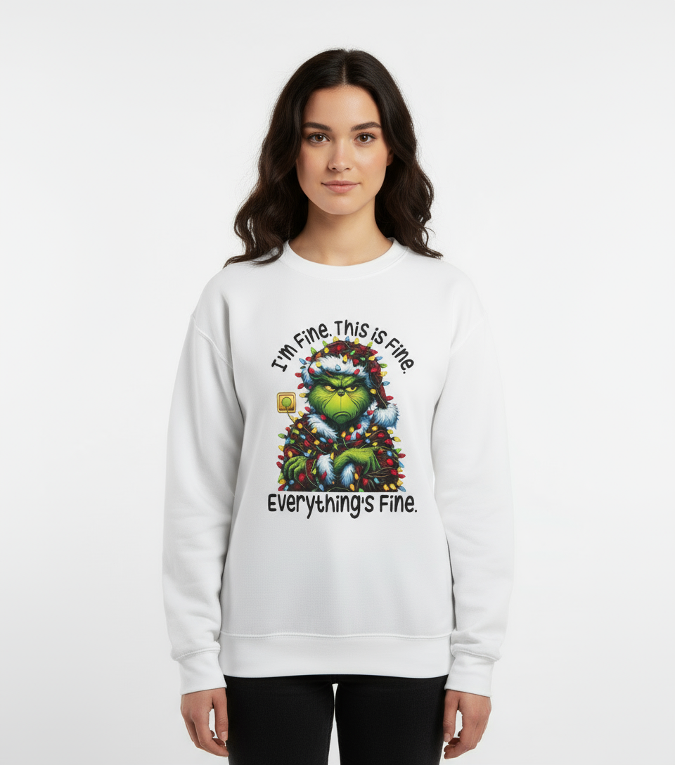 I’m Fine Christmas Graphic Sweatshirt