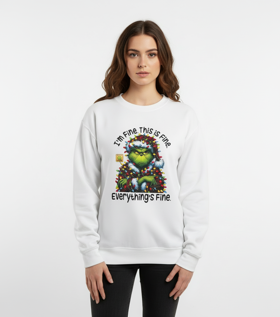 I’m Fine Christmas Graphic Sweatshirt
