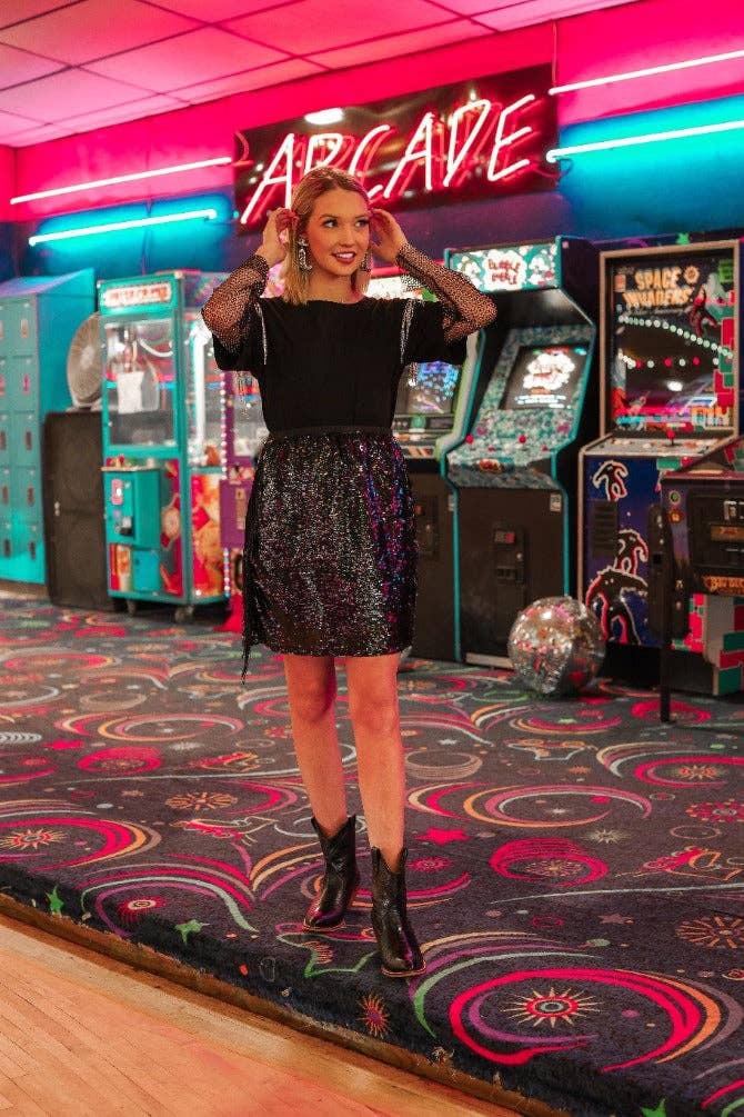 Known to Flaunt It Black Fringe Skirt