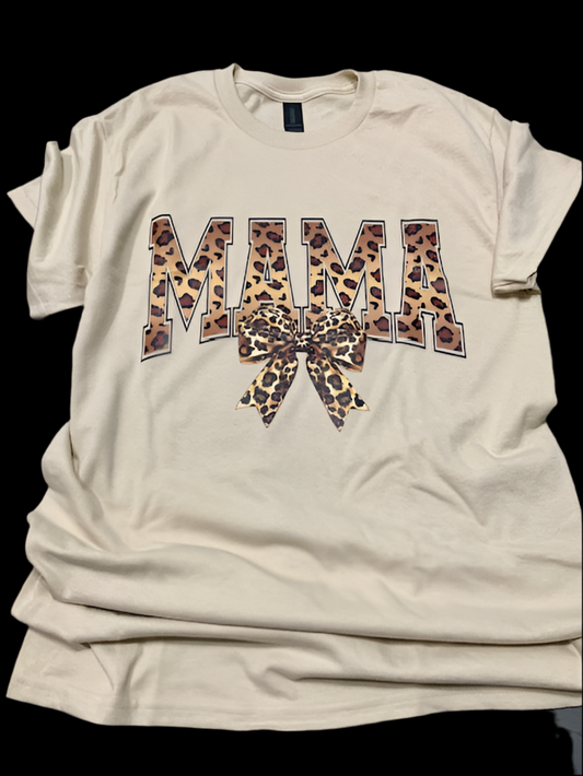MAMA Leopard Graphic T-Shirt
