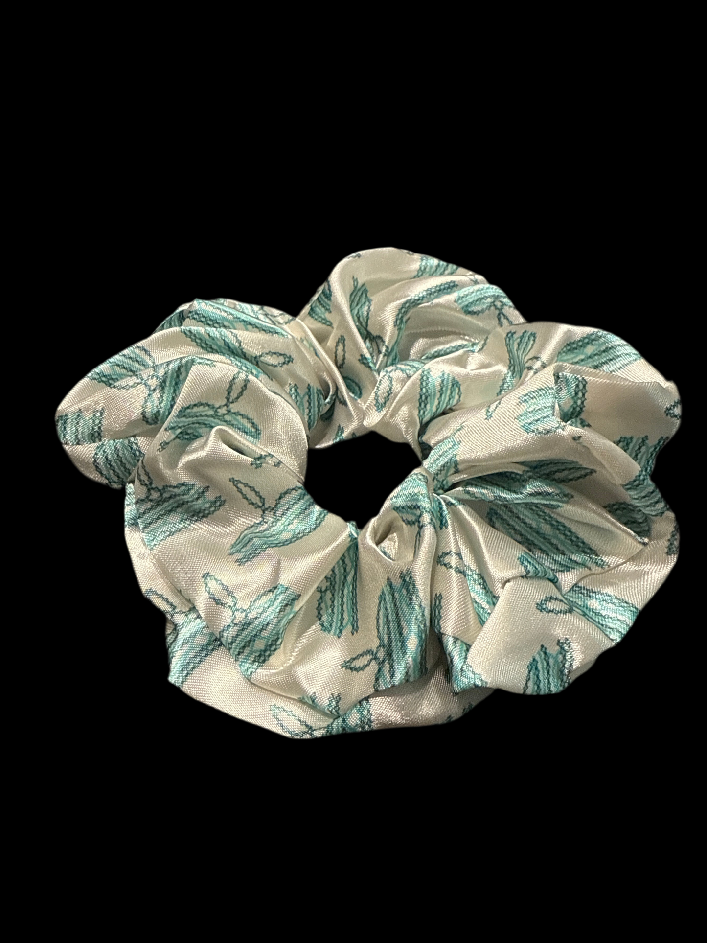 Turquoise Boot stitch Hair Scrunchie
