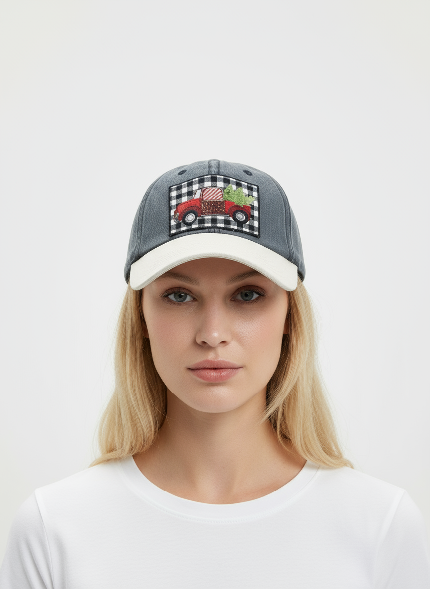 Buffalo Plaid Red Truck Ballcap