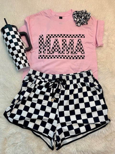MAMA Checkered Graphic Tee