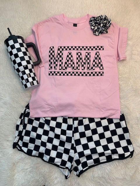 MAMA Checkered Graphic Tee