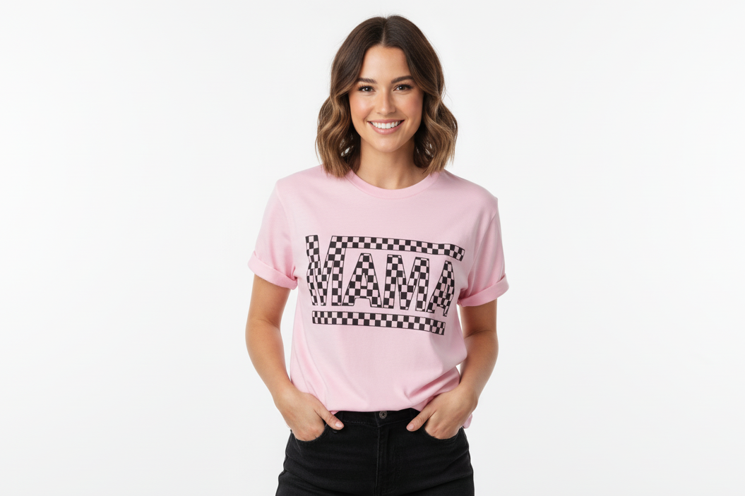 MAMA Checkered Graphic Tee