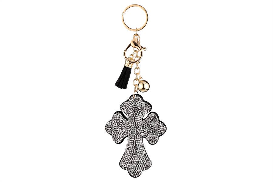 Rhinestone Cross Shape Key Chain