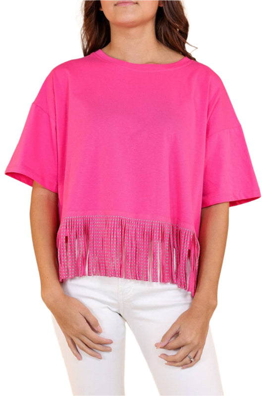 Here for the Show Studded Fringe Plus Size Top