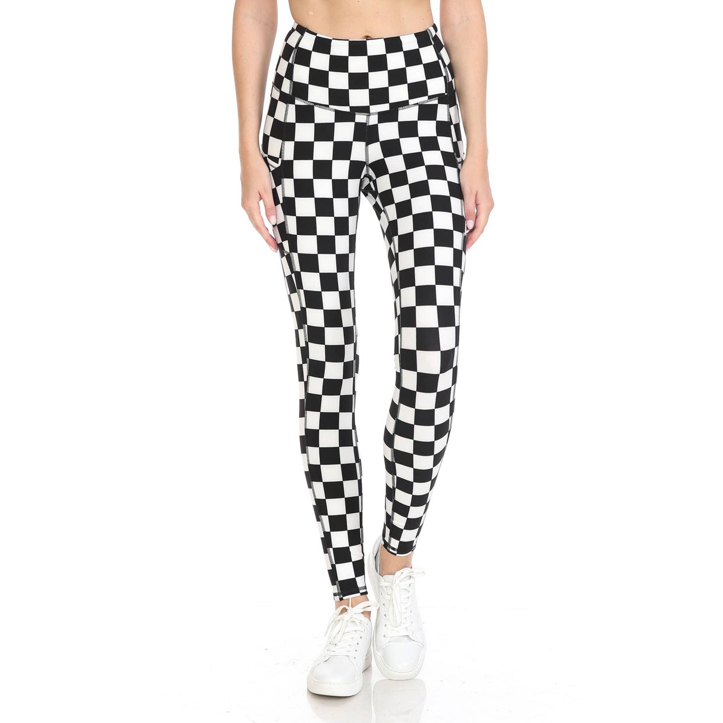 Checkered Premium High Waist Activewear Leggings