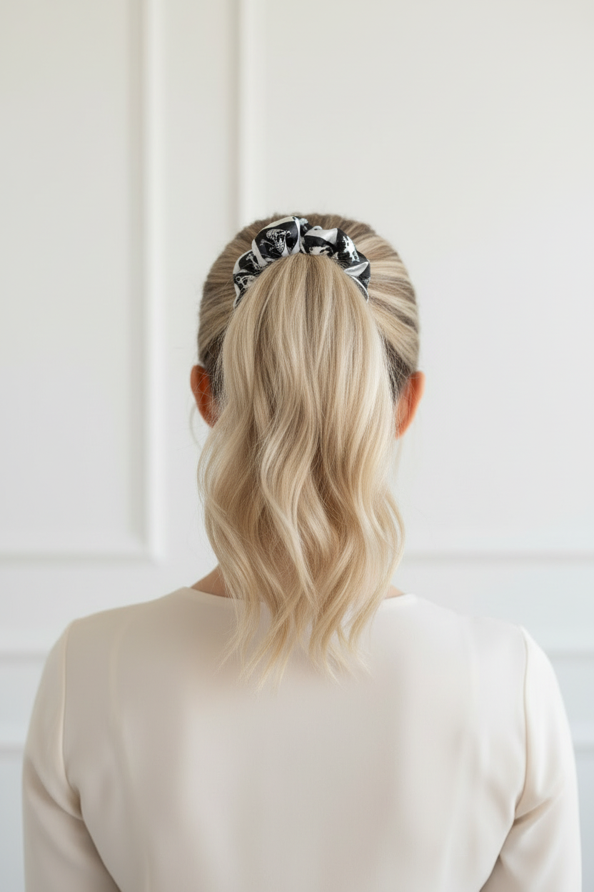 Bull Riding Checkered Scrunchie