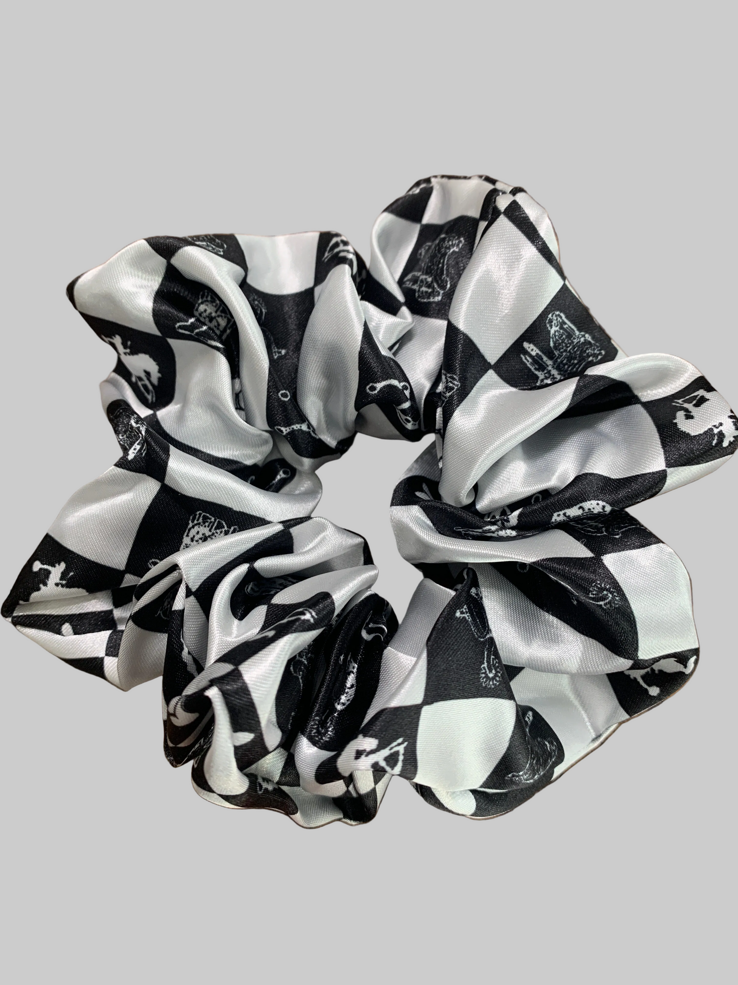 Bull Riding Checkered Scrunchie