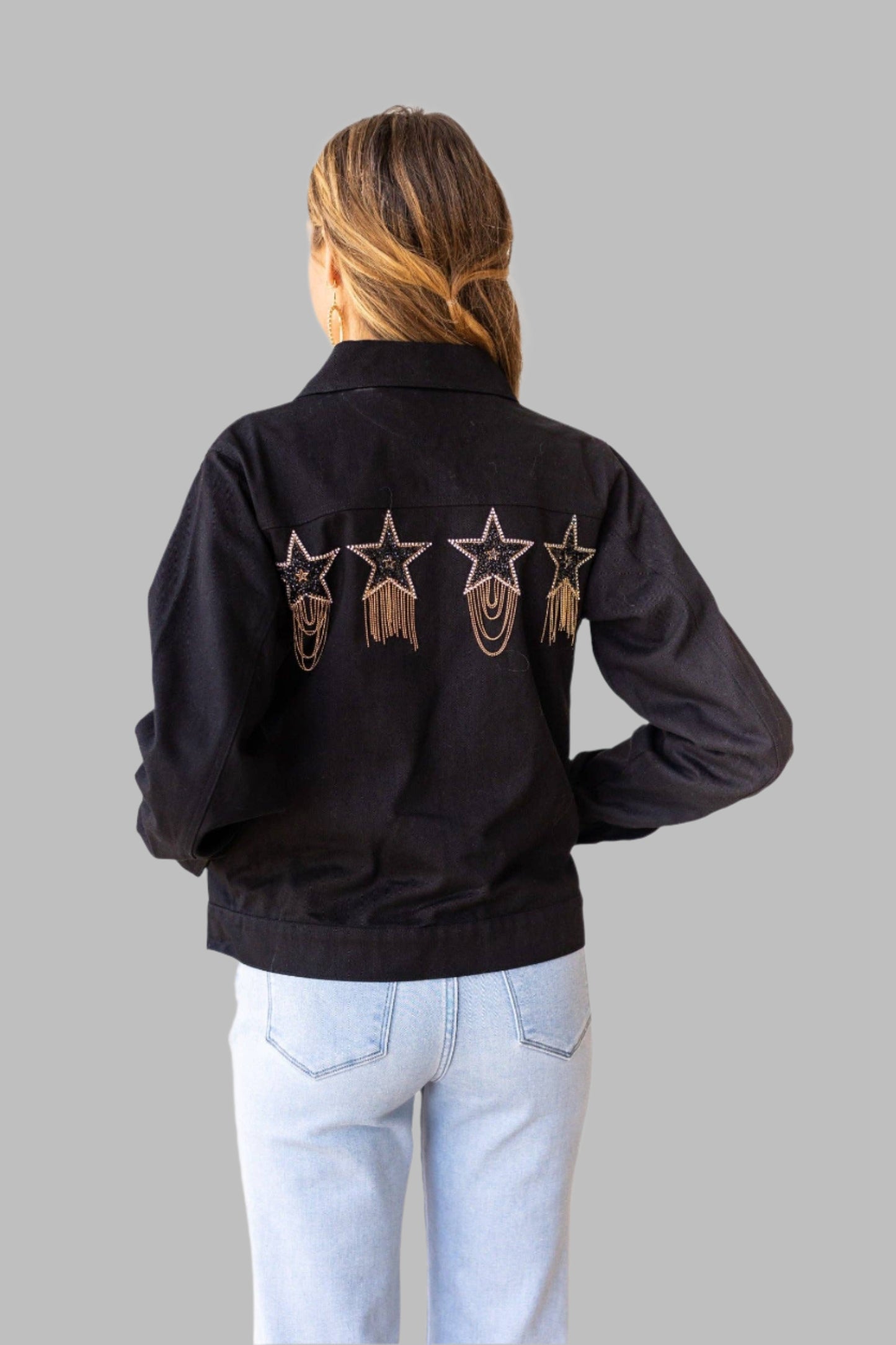 Cosmic Cowgirl Black Denim Jacket