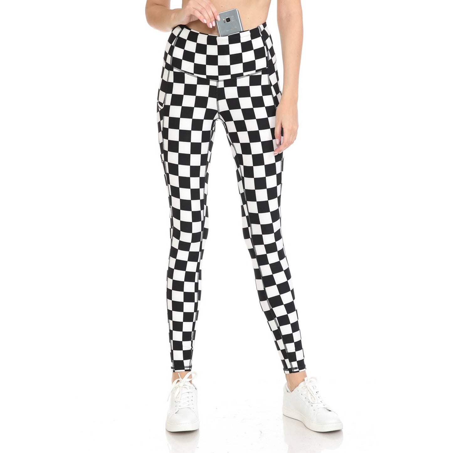 Checkered Premium High Waist Activewear Leggings