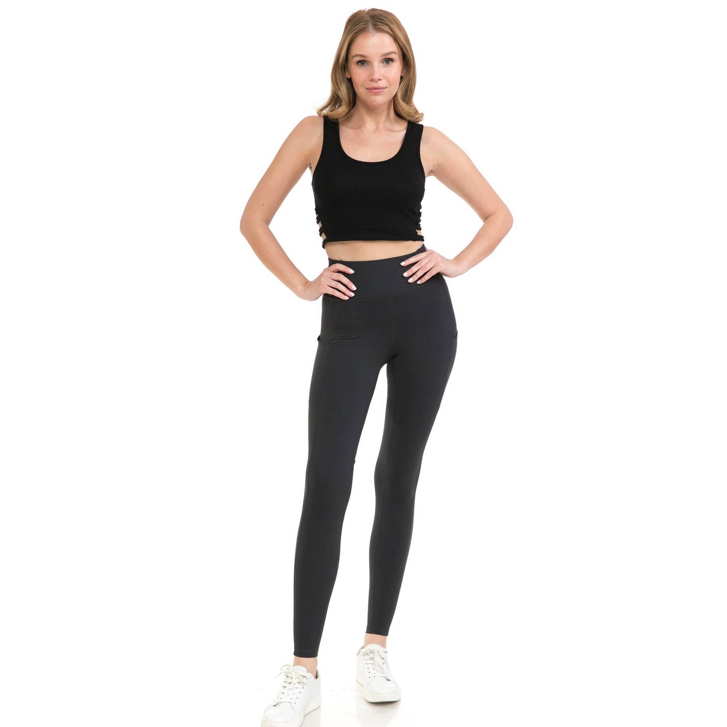 High Waist Black Side Pocket Activewear Leggings