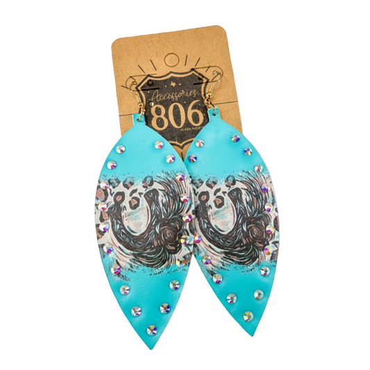 Horseshoe Print AB Crystal Earrings