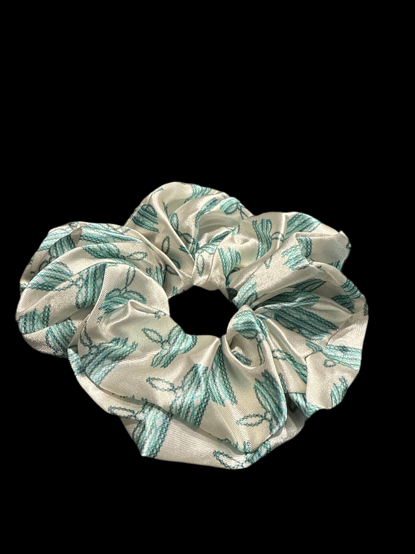 Turquoise Boot stitch Hair Scrunchie