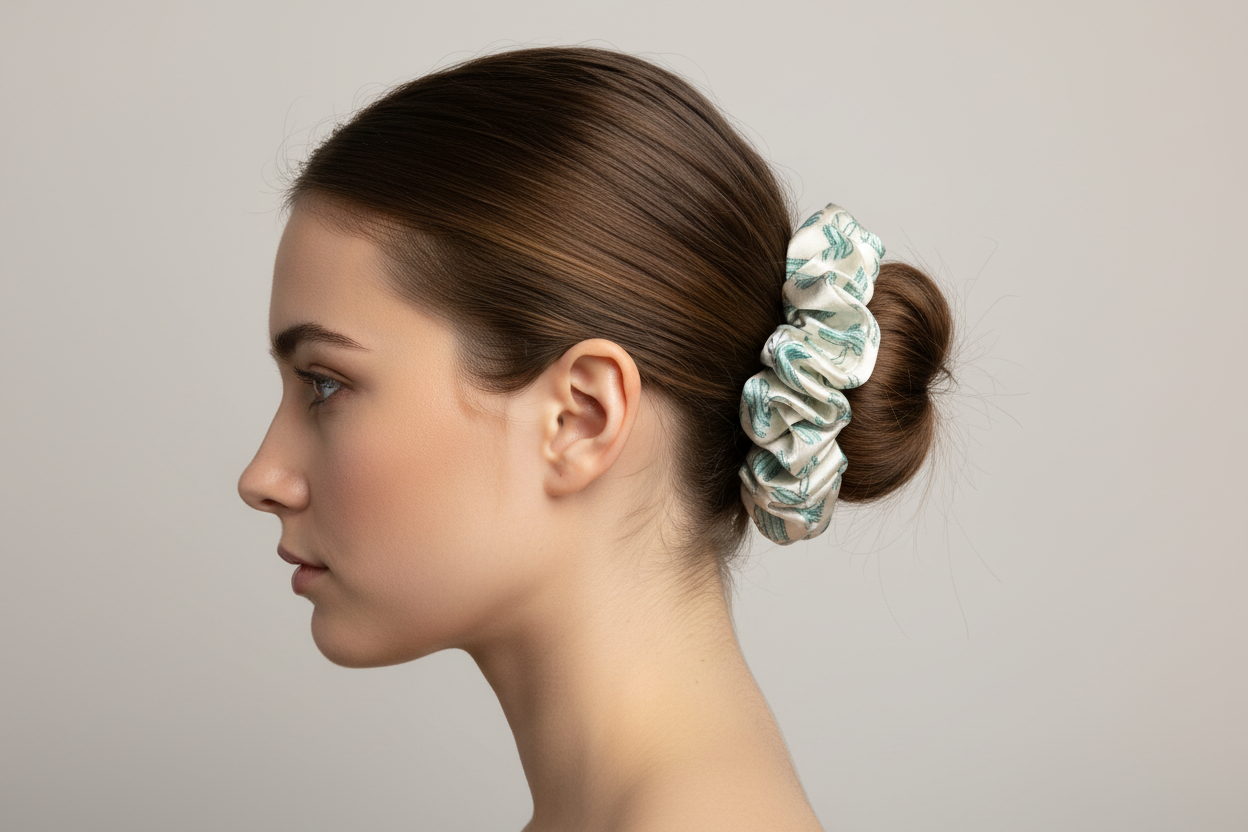 Turquoise Boot Stitch Hair Scrunchie