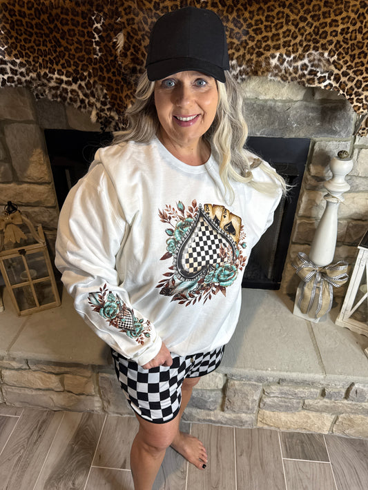 Checkered Black Spade Sweatshirt