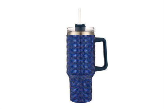 Rhinestone 40 oz Tumbler Cup: Dark Blue