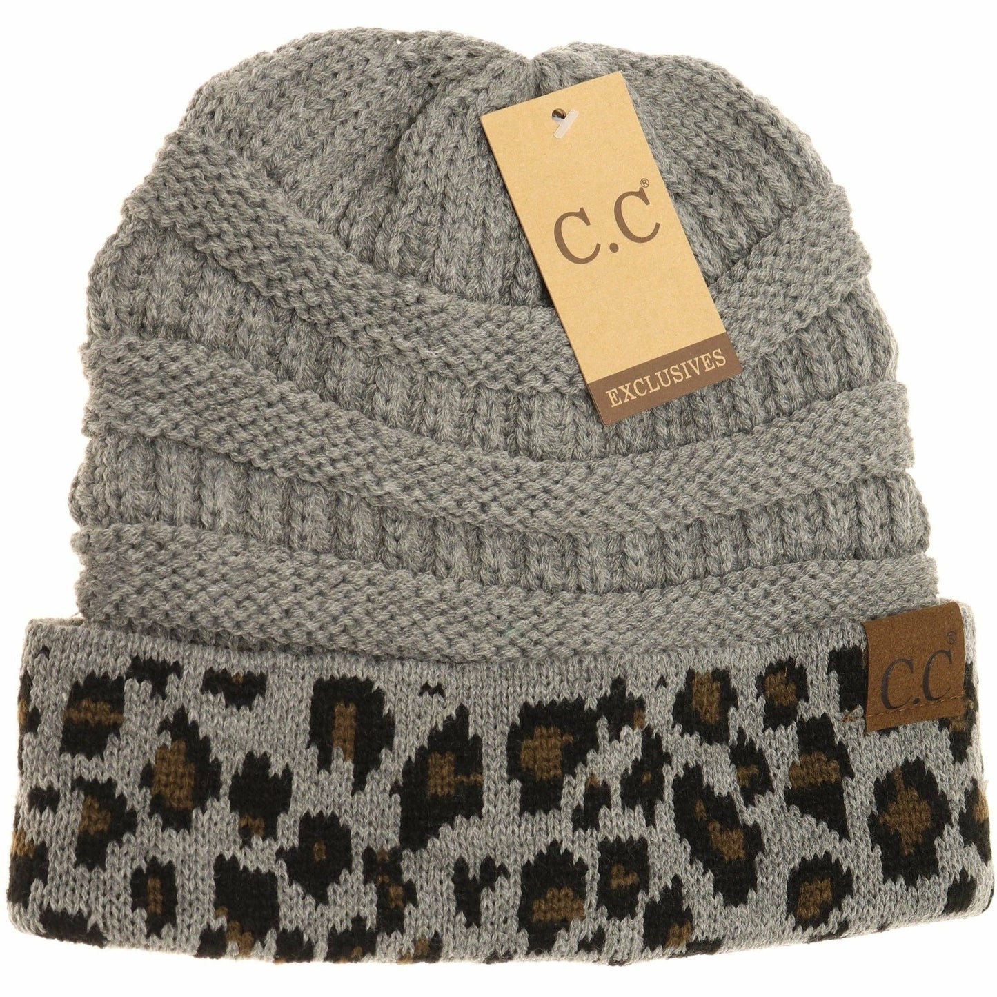 Matching Cuff Leopard Print Beanie