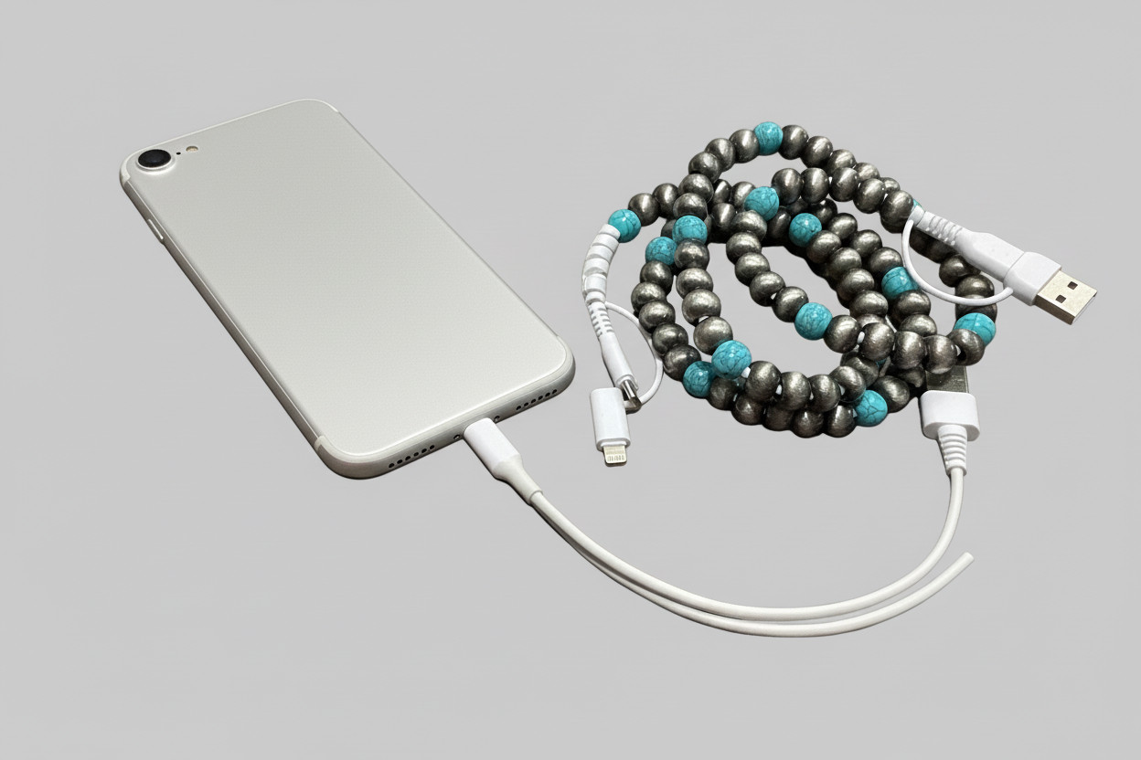 Western Style Beaded USB-C Charging Cord