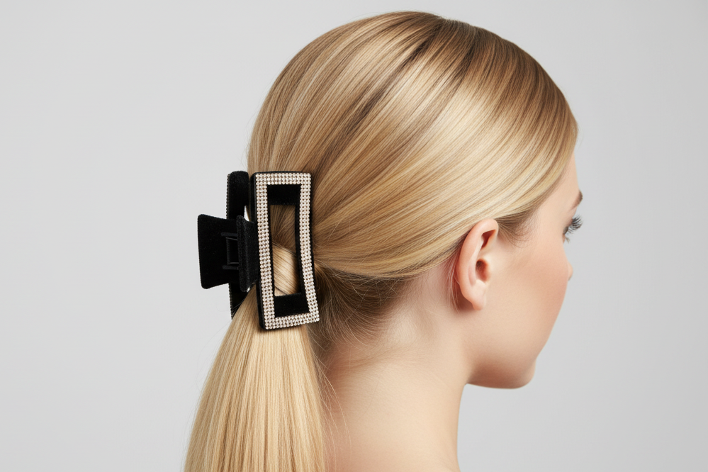 Rhinestone Black Hair Clip