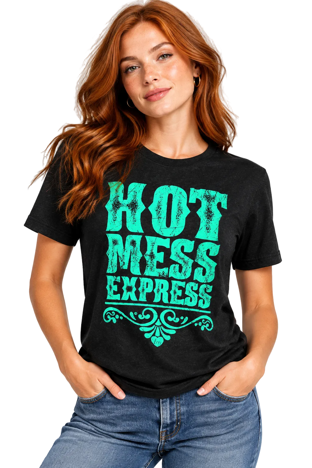 Lulu Mac Hot Mess Express Black Heather Graphic Tshirt
