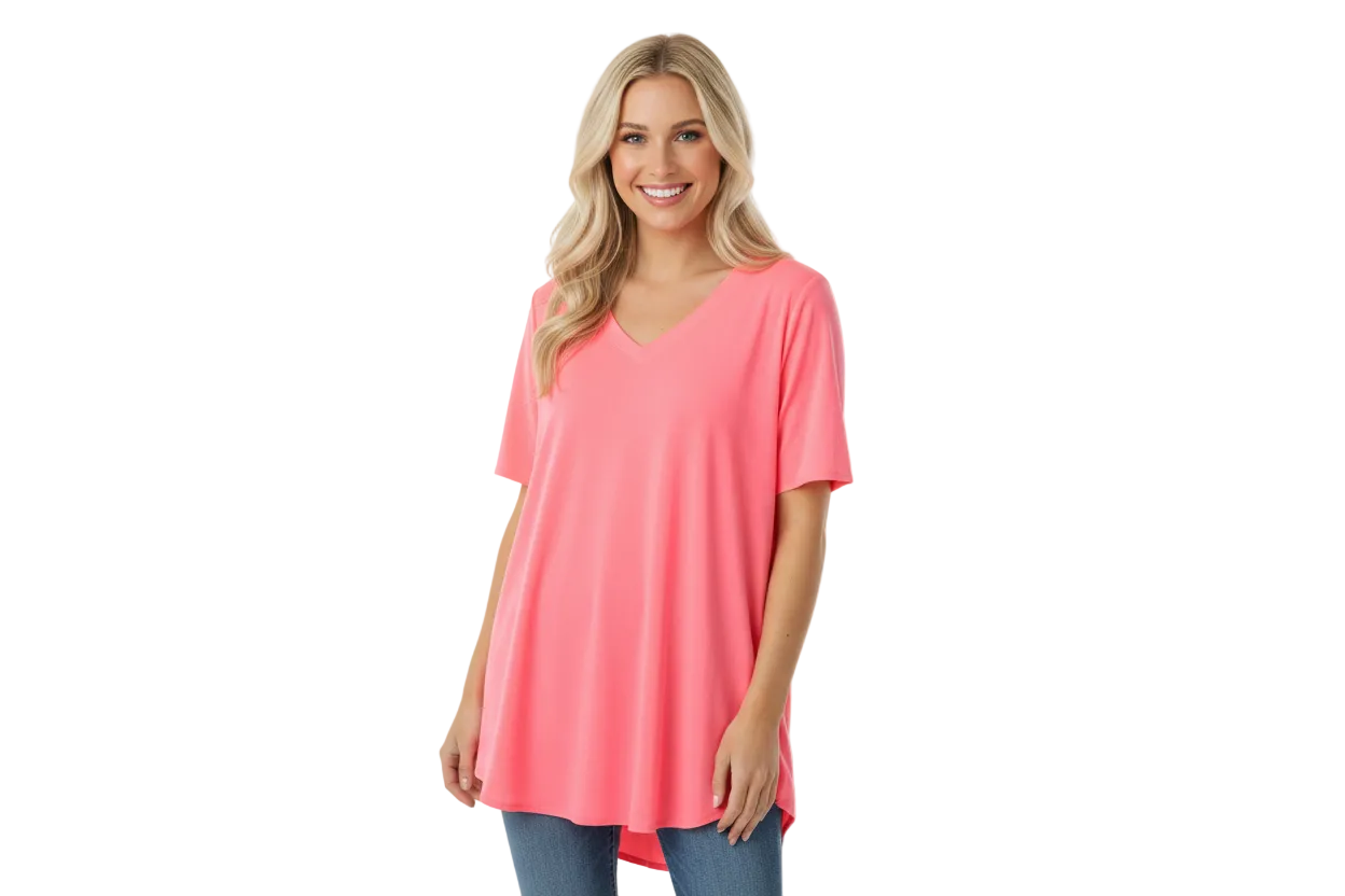 Zenana Neon Pink HiLow Top