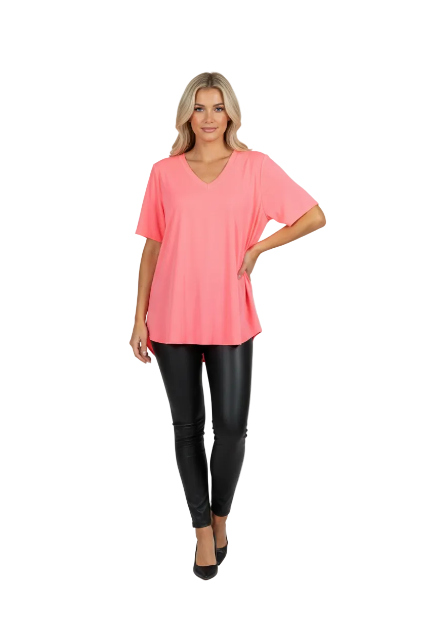 Zenana Neon Pink HiLow Top