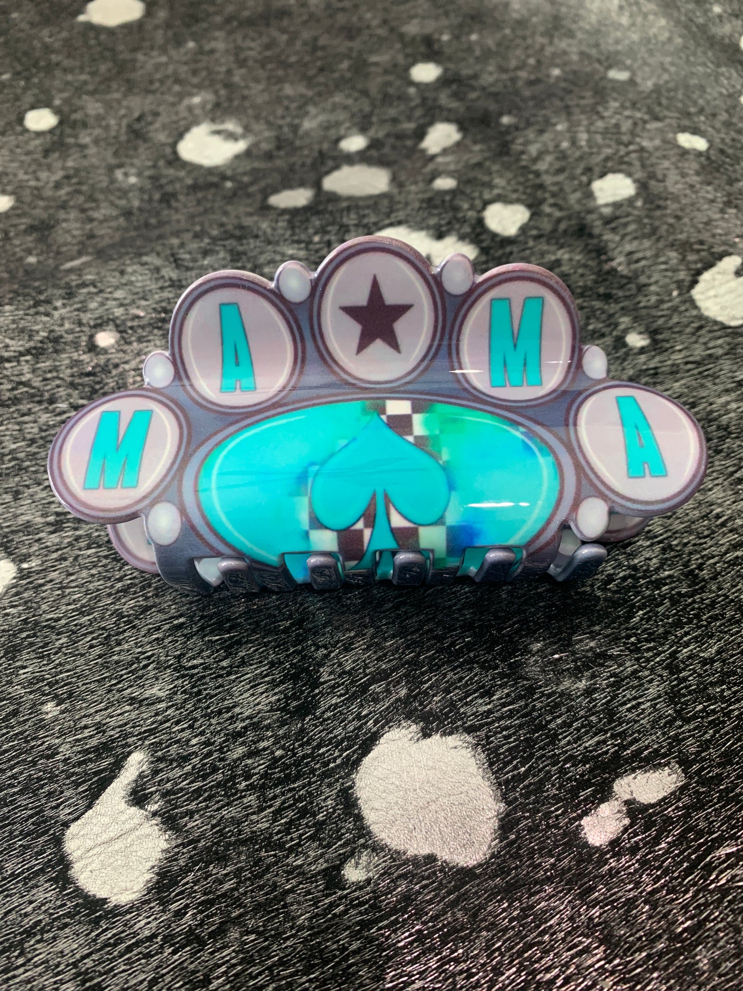 Mama Turquoise Spade Hair Clip