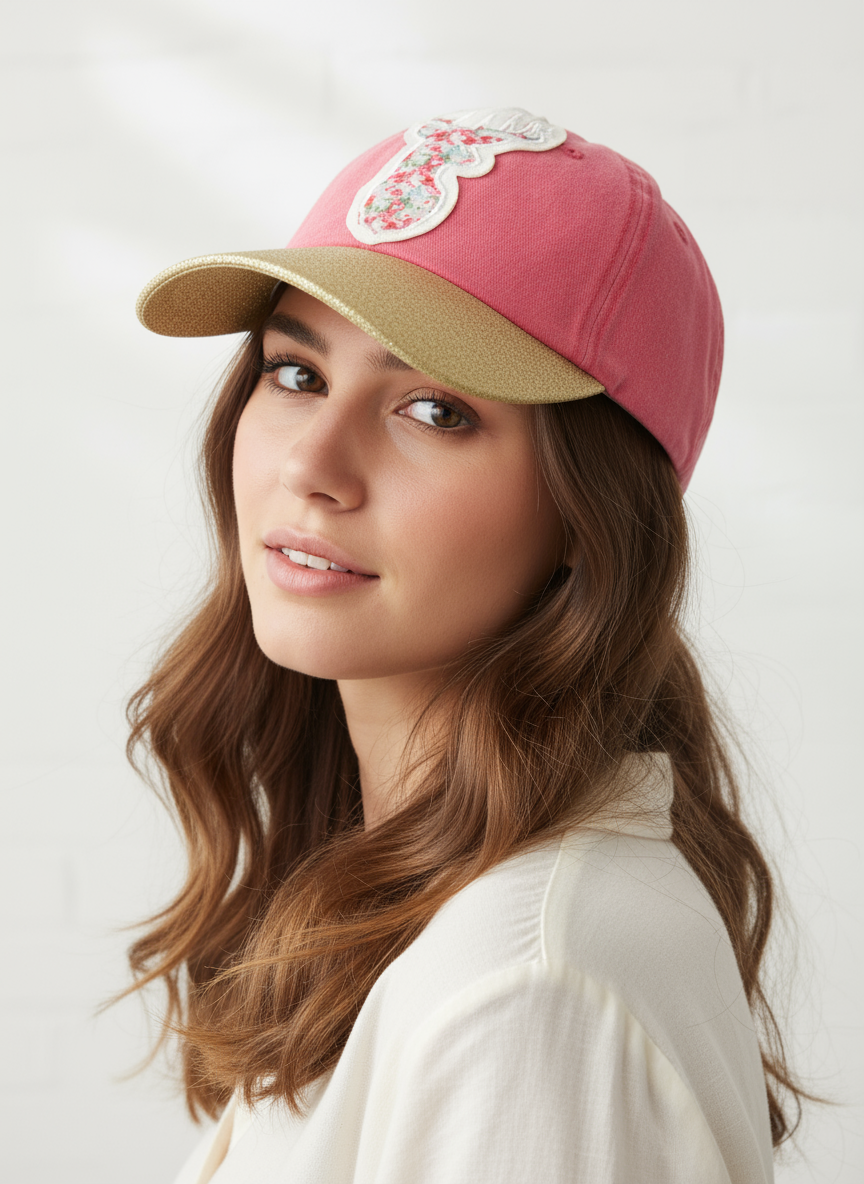 Floral Reindeer Glitter Ballcap