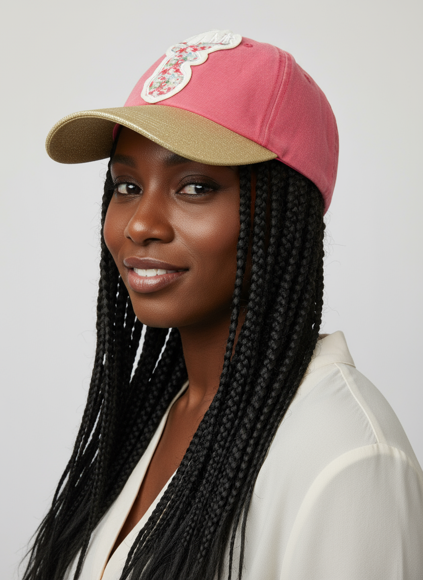 Floral Reindeer Glitter Ballcap