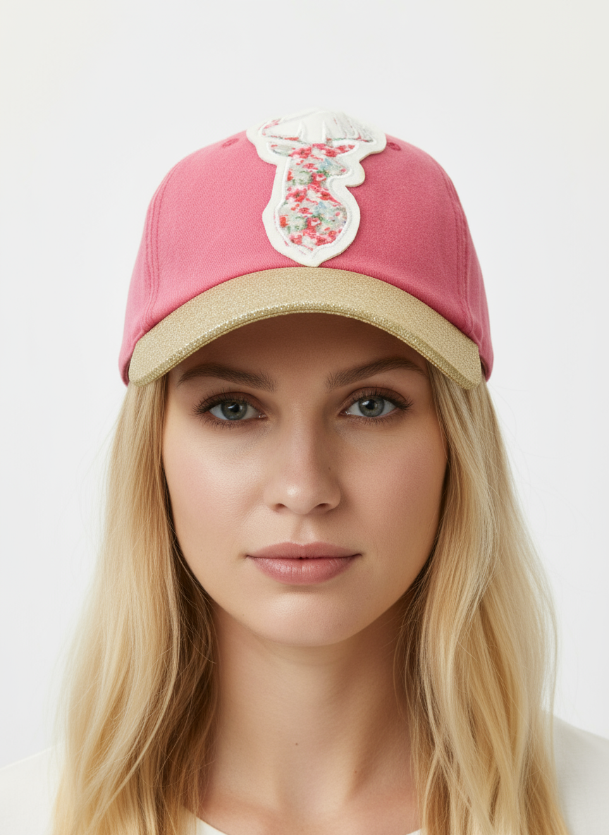 Floral Reindeer Glitter Ballcap