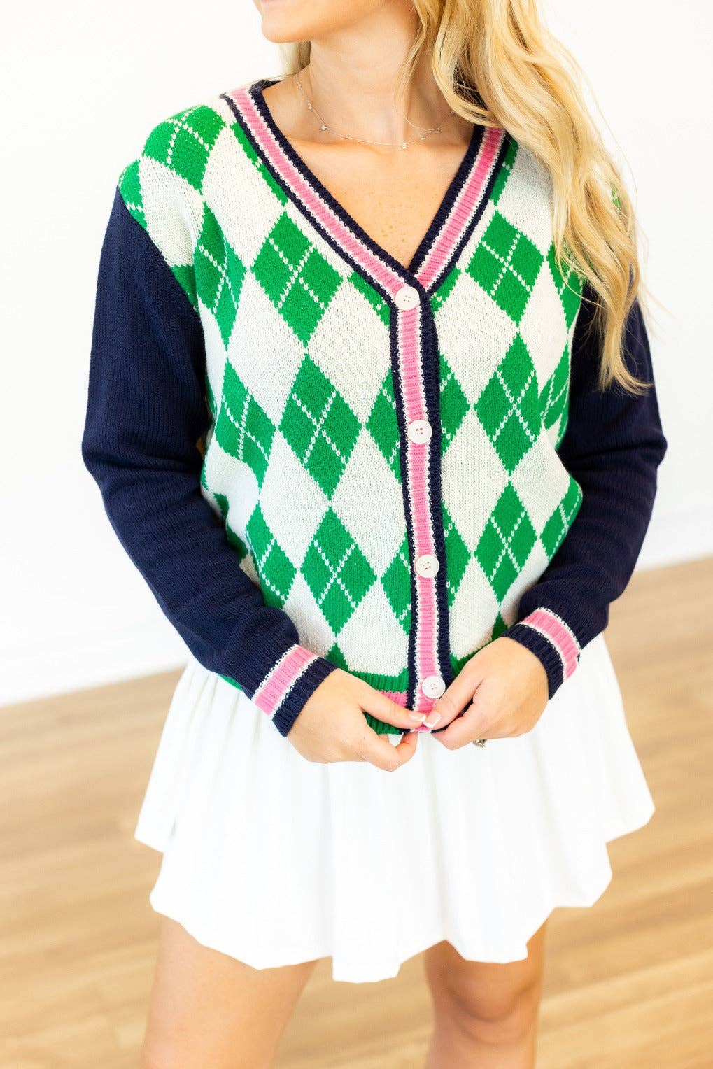 Women's Argyle Cardigan Sweater