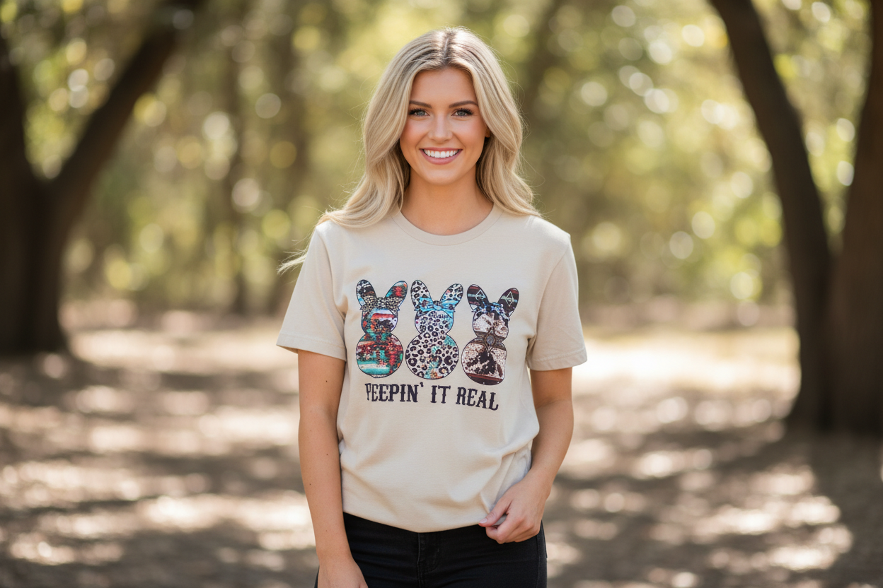 Western Style Easter Peppin it Real Graphic Tshirt