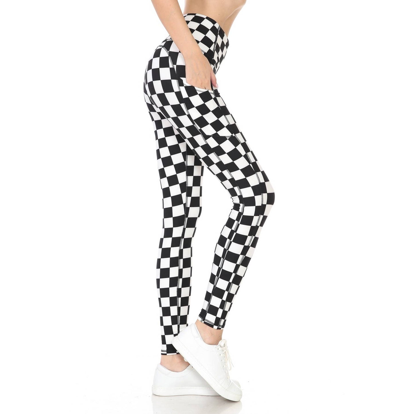 Checkered Premium High Waist Activewear Leggings