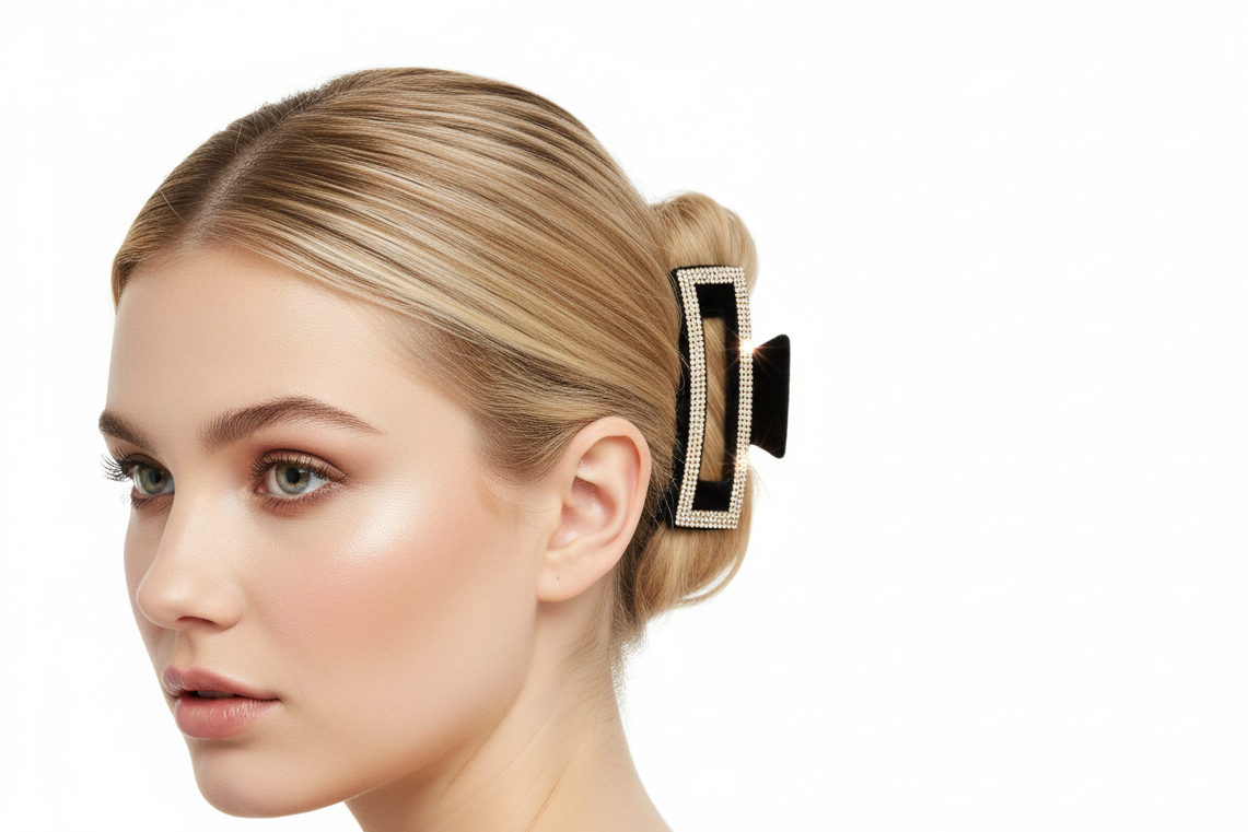 Rhinestone Black Hair Clip