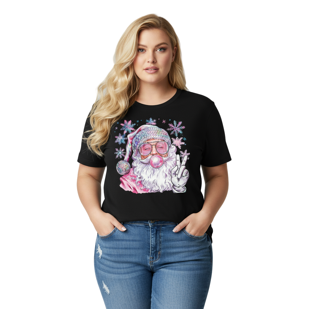 Disco Santa Christmas Graphic Tshirt
