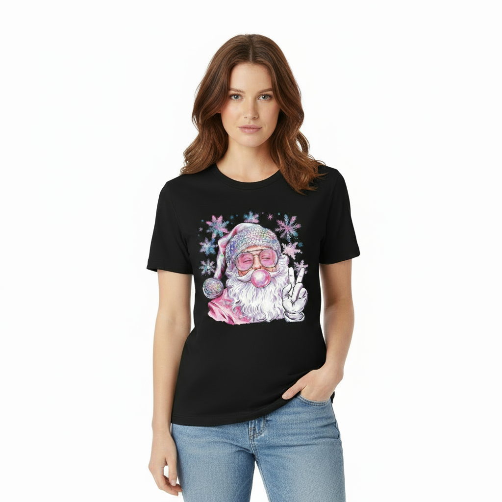 Disco Santa Christmas Graphic Tshirt