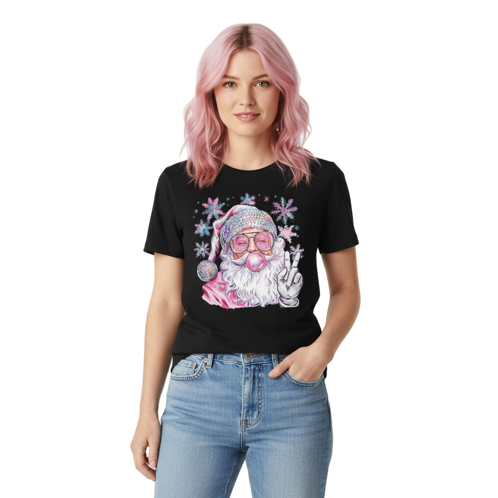 Disco Santa Christmas Graphic Tshirt